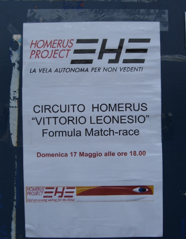 Homerus project - La vela autonoma per non vedenti - Circuito Homerus "Vittorio Leonesio" Formula Match Race - Domenica 17 maggio alle ore 18.